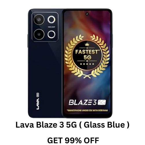 Lava Blaze 3 5G (Glass Blue, 6GB+128GB)