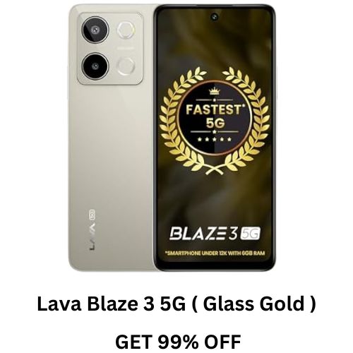 Lava Blaze 3 5G (Glass Gold, 6GB+128GB)