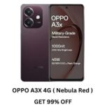 OPPO A3X 4G (Nebula Red, 4GB RAM, 64GB Storage) A Stylish Smartphone with No Cost EMI and Exchange Offers